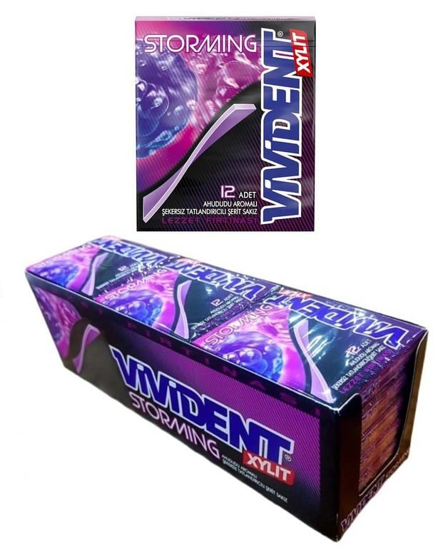Vivident Storming Ahududu Aromalı Sakız 33gr X 18'li Paket