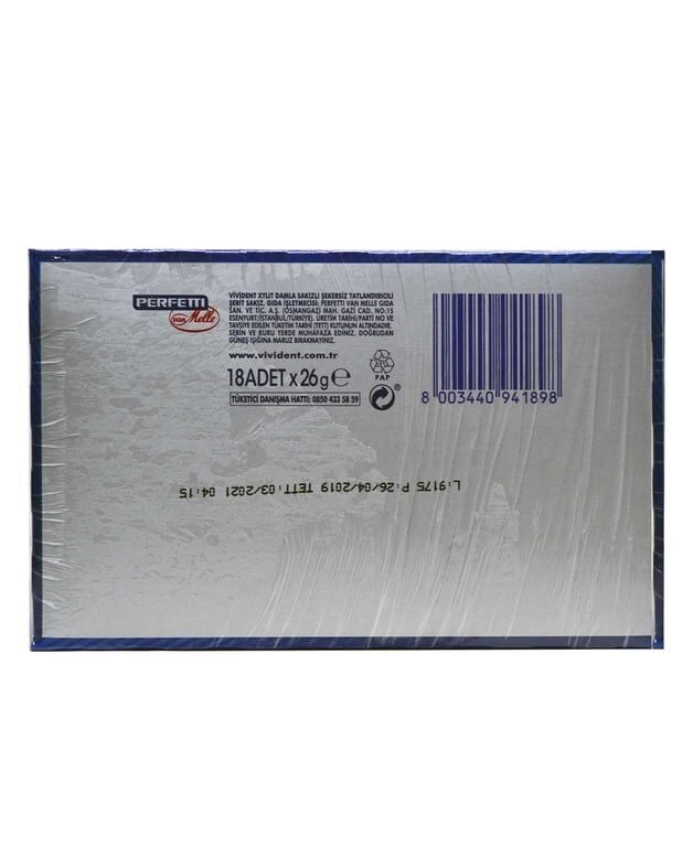Vivident Xylit Damla Sakızlı Şekersiz Tatlandırıcılı Şerit Sakız 26 gr X 18'li Paket