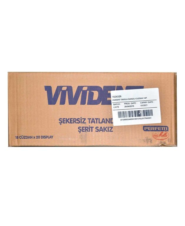Vivident Xylit Damla Sakızlı Şekersiz Tatlandırıcılı Şerit Sakız 26 gr X 18'li Paket