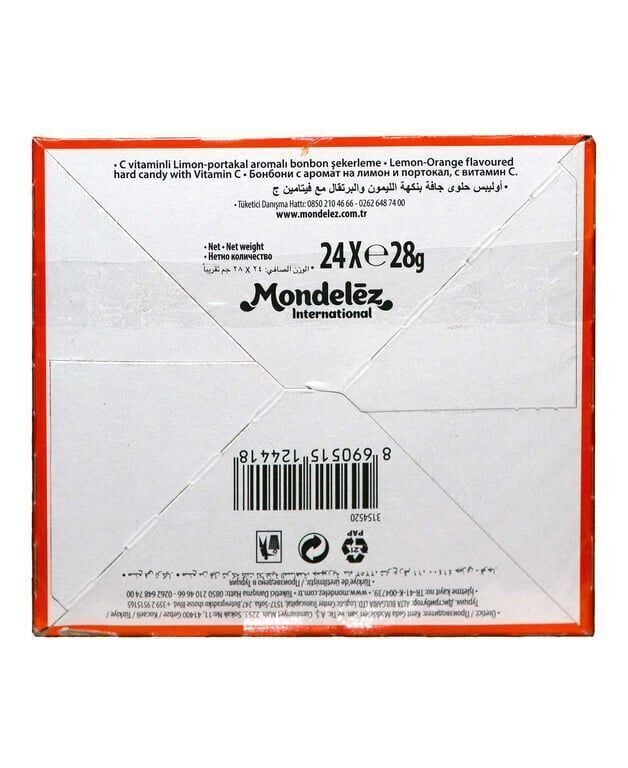 Olips Şekerleme 28 gr 24'lü Paket Limon & Portakal Aromalı