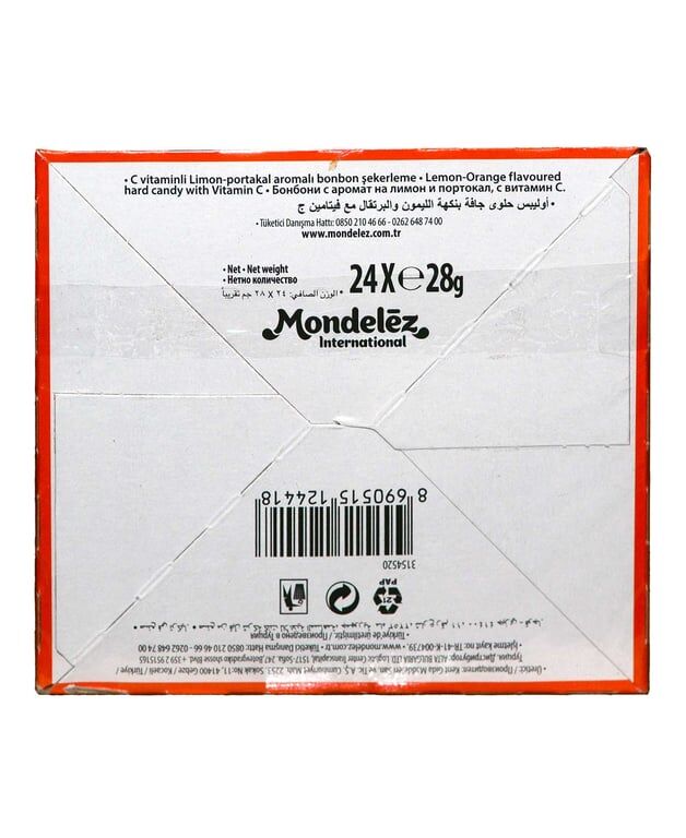 Olips Şekerleme 28 gr 24'lü Paket Limon & Portakal Aromalı