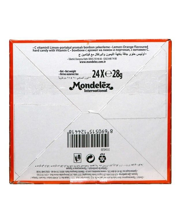 Olips Şekerleme 28 gr 24'lü Paket Limon & Portakal Aromalı