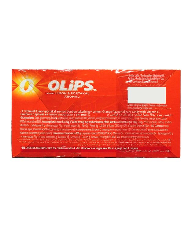 Olips Şekerleme 28 gr 24'lü Paket Limon & Portakal Aromalı
