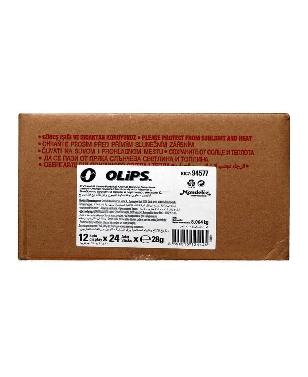 Olips Şekerleme 28 gr 24'lü Paket Limon & Portakal Aromalı