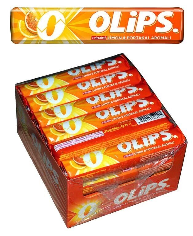 Olips Şekerleme 28 gr 24'lü Paket Limon & Portakal Aromalı