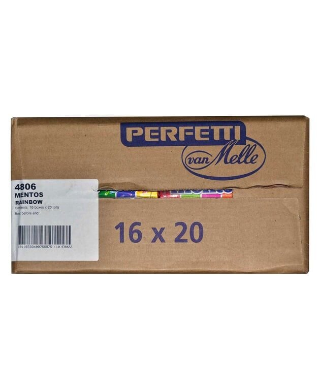 Mentos Şekerleme 37,5 gr X 20'li Paket Rainbow Karışık Meyve Aromalı Çiğnenen Draje