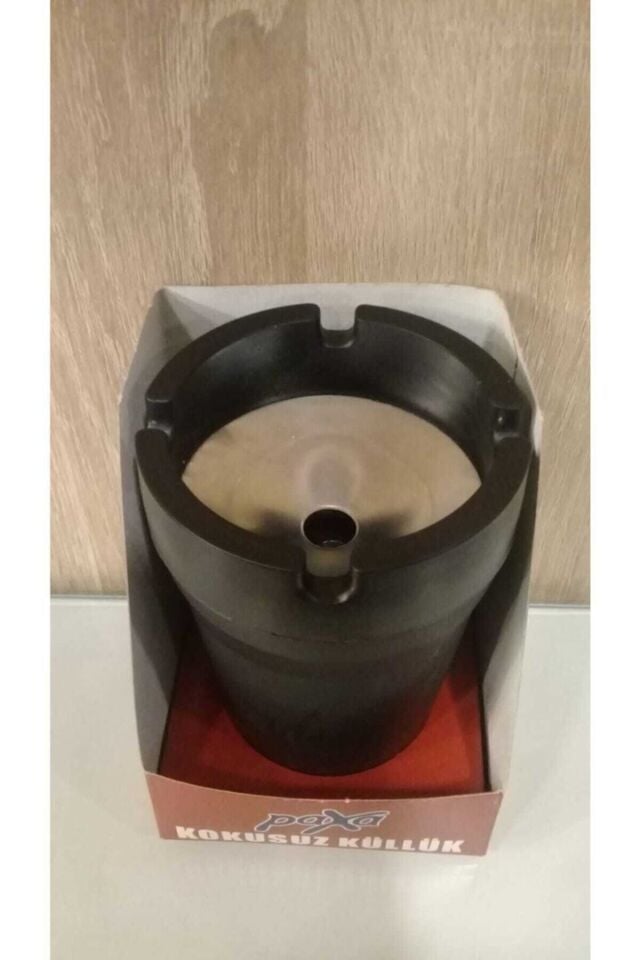 Mat Siyah Koku Hapseden Yanmaz Plastik Iç Kısmı Metal Küllük