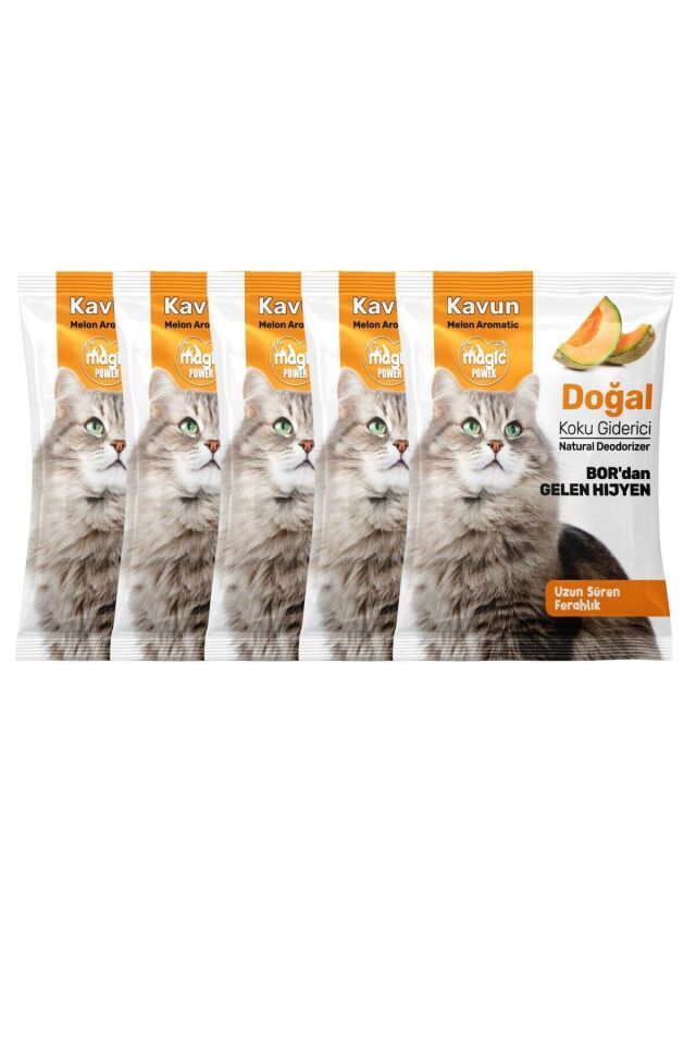 Kavun Özlü Doğal Kedi Kumu Koku Giderici 5 Adet, Borlu Koku Giderici