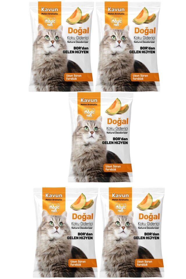 Kavun Özlü Doğal Kedi Kumu Koku Giderici 5 Adet, Borlu Koku Giderici