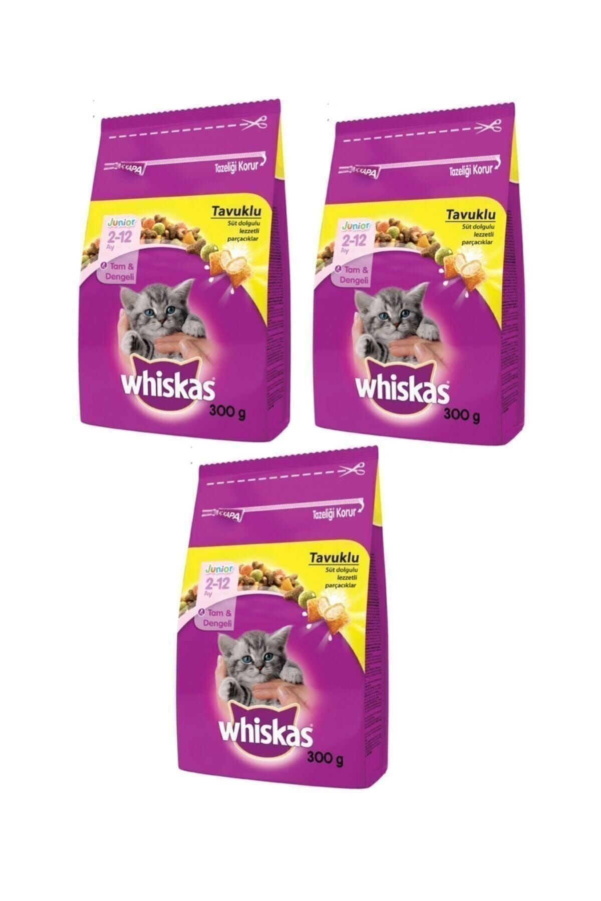 Whiskas Tavuklu Yavru Kuru Kedi Maması 300 gr (3 Adet)