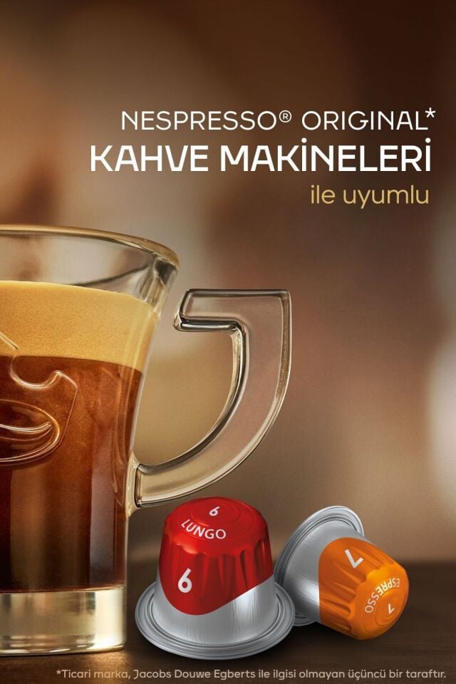 Jacobs Espresso 10 Intenso Nespresso Uyumlu Alüminyum Kapsül Kahve 10 Adet X 10 Paket