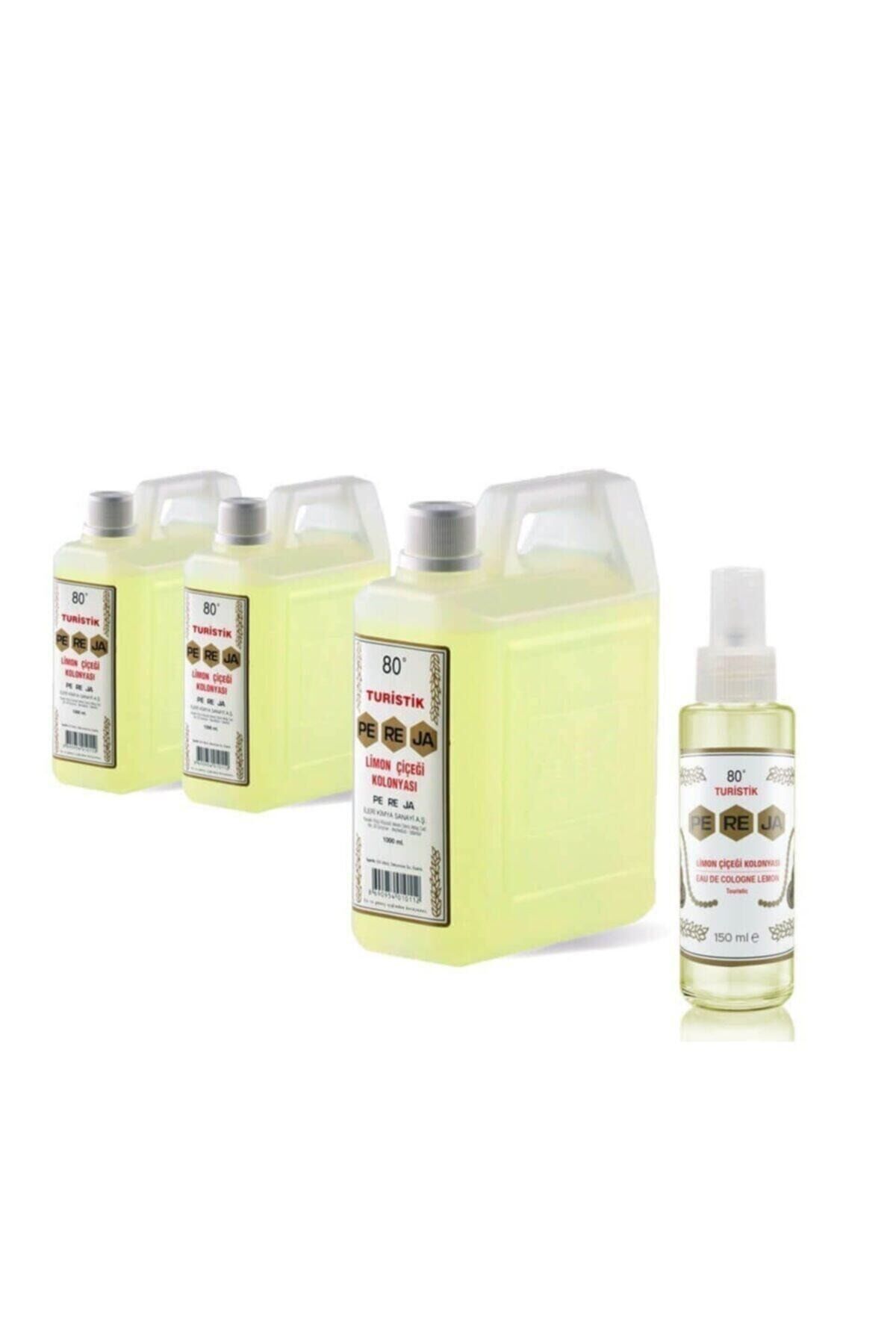 Limon Çiçeği Kolonyası 1000 Ml Çanta Plastik Ambalaj 3 Adet (1 Adet Sprey 150 Ml Kolonya Hediyeli )