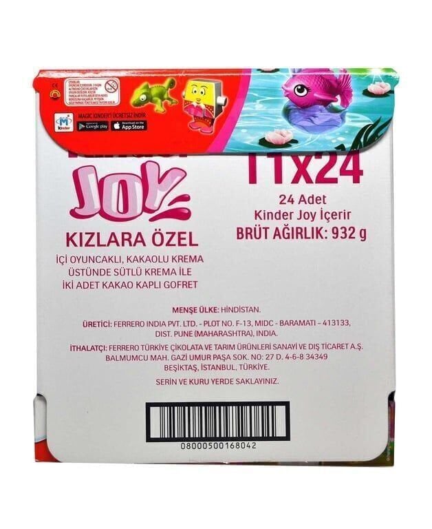 Kinder Joy Sürpriz Yumurta Kızlara Özel Oyuncaklı 20 G x 24 Adet
