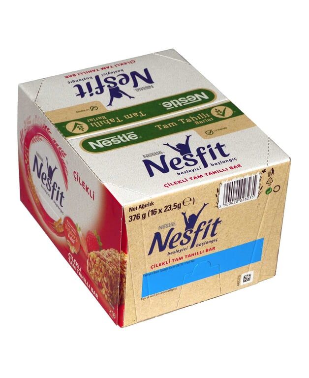 Nestle Nesfit Tam Tahıllı Bar 23,5 gr 16'lı Paket Çilekli