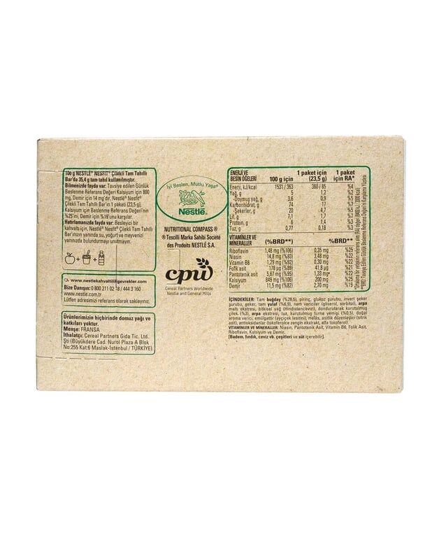 Nestle Nesfit Tam Tahıllı Bar 23,5 gr 16'lı Paket Çilekli
