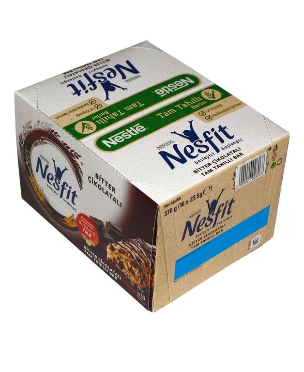 Nestle Nesfit Tam Tahıllı Bar 23,5 gr 16'lı Paket Bitter Çikolatalı