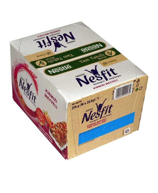 Nestle Nesfit Tam Tahıllı Bar 23,5 gr 16'lı Paket Kırmızı Meyveli