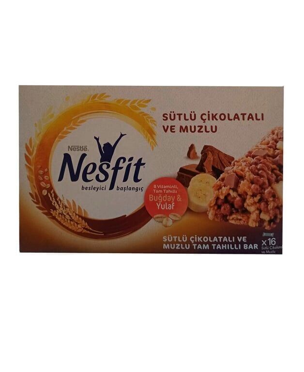 Nestle Nesfit Tam Tahıllı Bar 23,5 gr 16'lı Paket Çikolata Muz