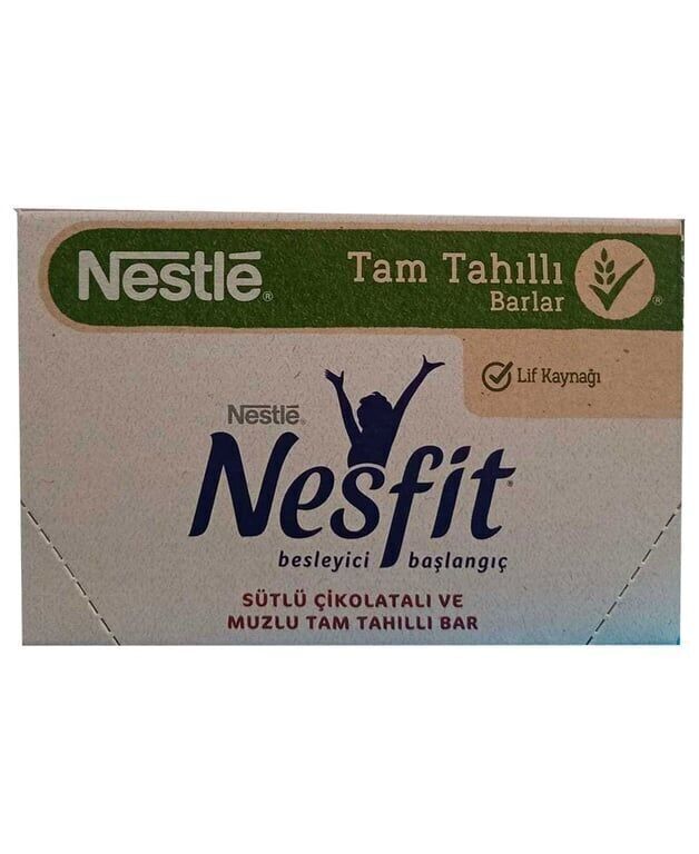 Nestle Nesfit Tam Tahıllı Bar 23,5 gr 16'lı Paket Çikolata Muz