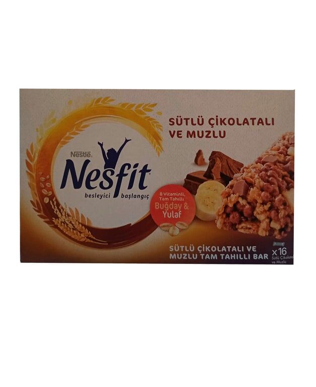 Nestle Nesfit Tam Tahıllı Bar 23,5 gr 16'lı Paket Çikolata Muz