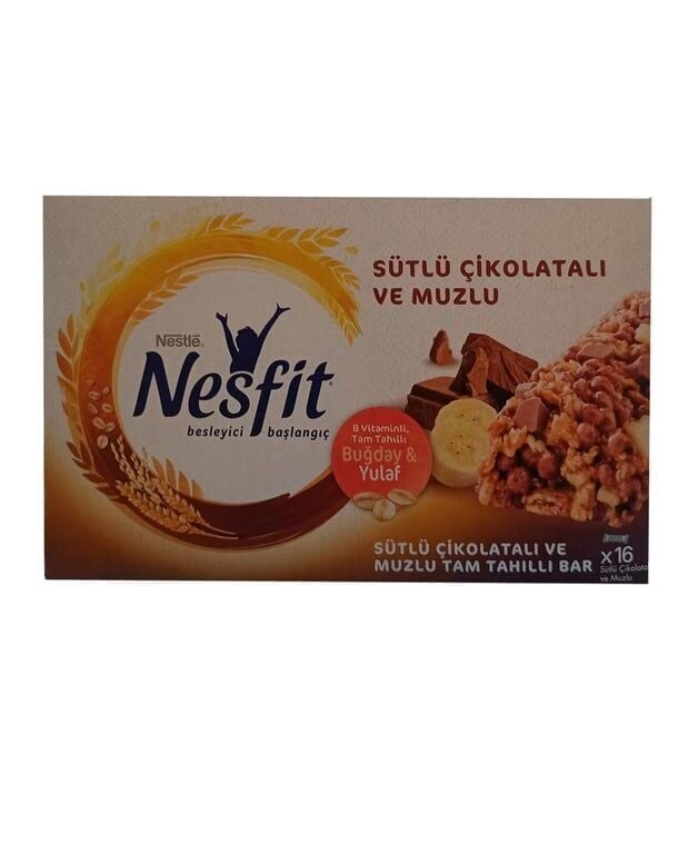 Nestle Nesfit Tam Tahıllı Bar 23,5 gr 16'lı Paket Çikolata Muz