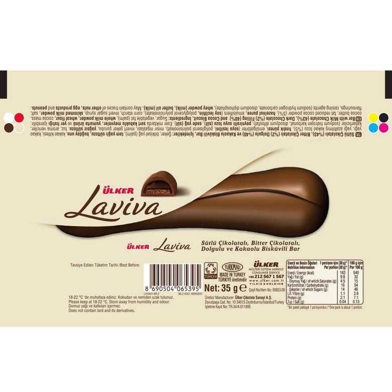 Ülker Laviva Krema Dolgulu Bisküvili Çikolata 35 g