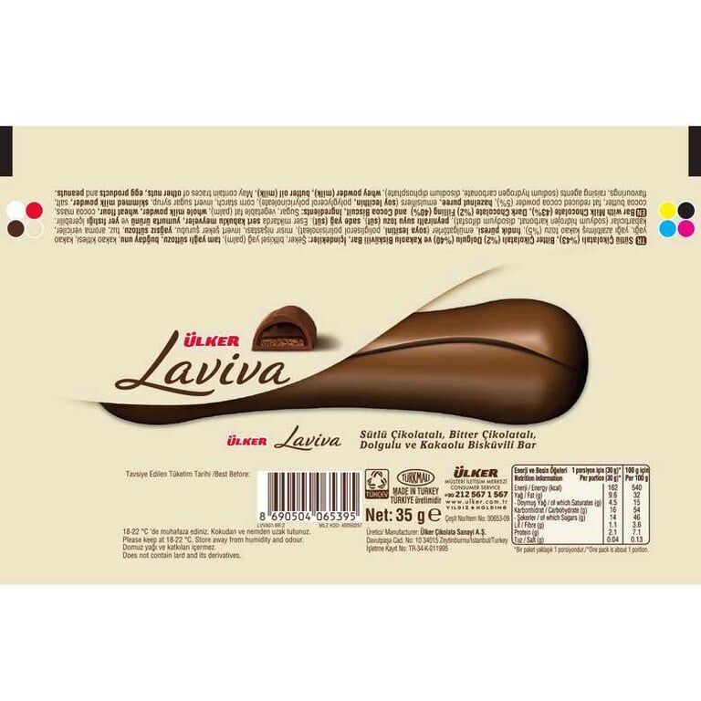 Ülker Laviva Krema Dolgulu Bisküvili Çikolata 35 g