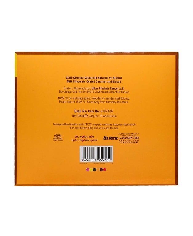 Ülker Albeni Çikolata 52 gr X 18'li Paket Sütlü Çikolata Kaplı Karamelli