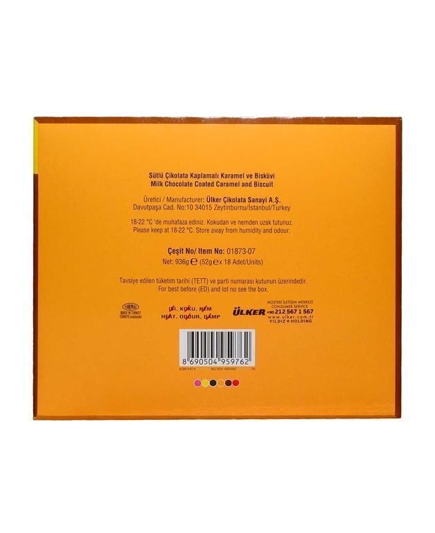Ülker Albeni Çikolata 52 gr X 18'li Paket Sütlü Çikolata Kaplı Karamelli