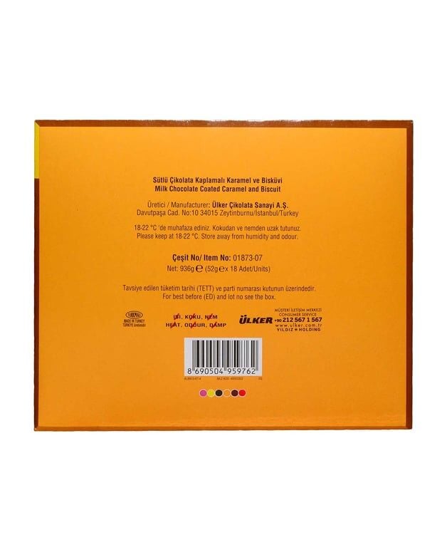 Ülker Albeni Çikolata 52 gr X 18'li Paket Sütlü Çikolata Kaplı Karamelli