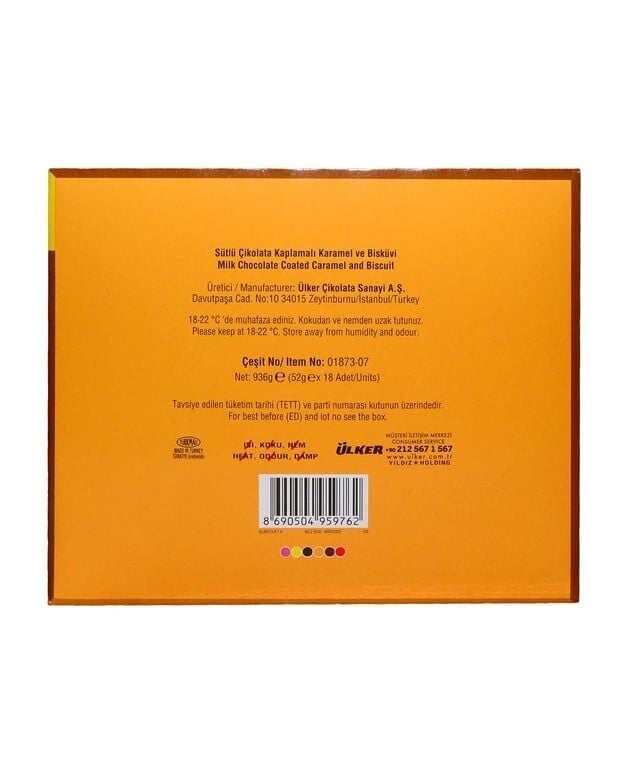 Ülker Albeni Çikolata 52 gr X 18'li Paket Sütlü Çikolata Kaplı Karamelli