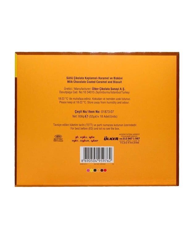 Ülker Albeni Çikolata 52 gr X 18'li Paket Sütlü Çikolata Kaplı Karamelli