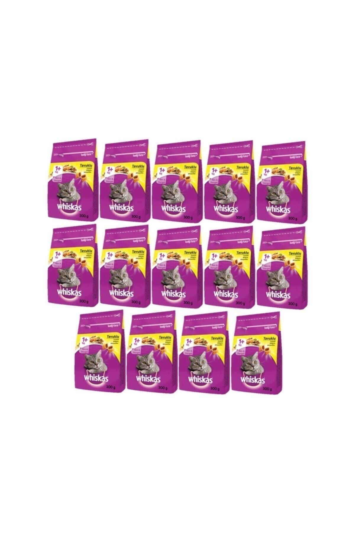 Whiskas Tavuklu Sebzeli Yetişkin Kuru Kedi Maması 300 Gr X 14 Ad