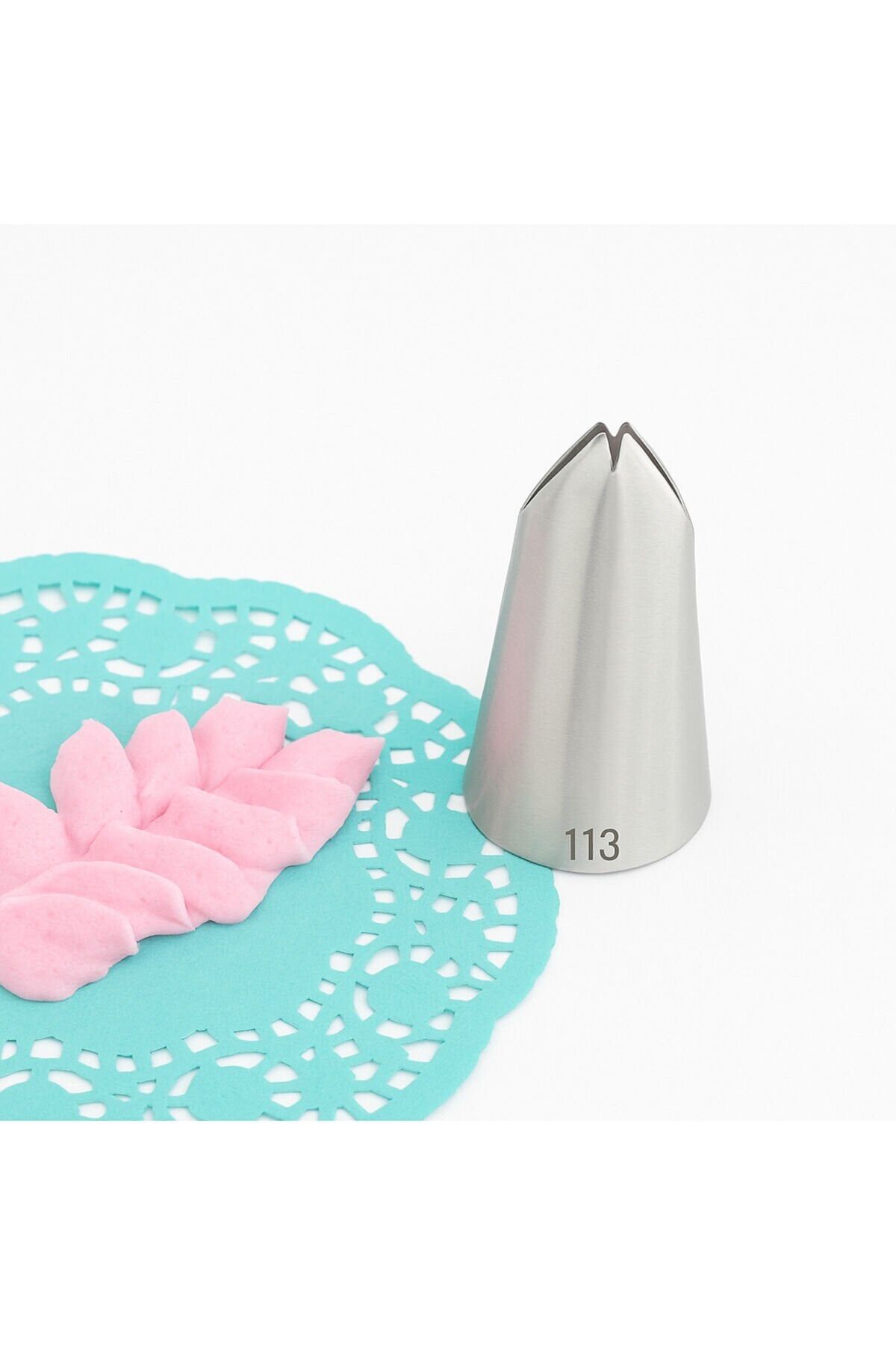 Krema Sıkma Torbası Ucu Yaprak Duy 113, Paslanmaz Çelik Orta Boy, Krema Duyu, Şanti Torbası Ucu,