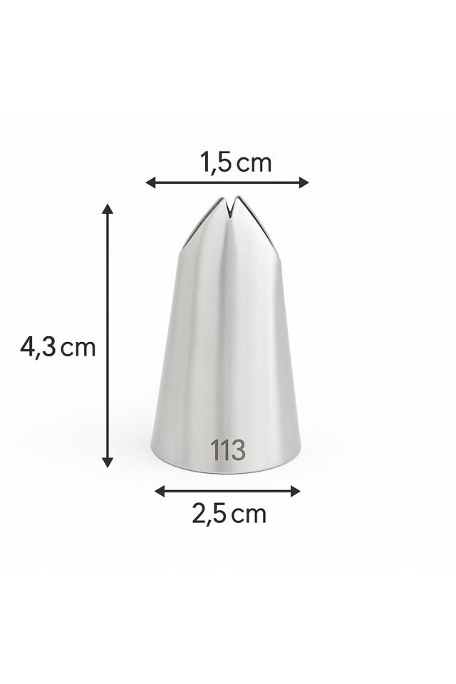 Krema Sıkma Torbası Ucu Yaprak Duy 113, Paslanmaz Çelik Orta Boy, Krema Duyu, Şanti Torbası Ucu,