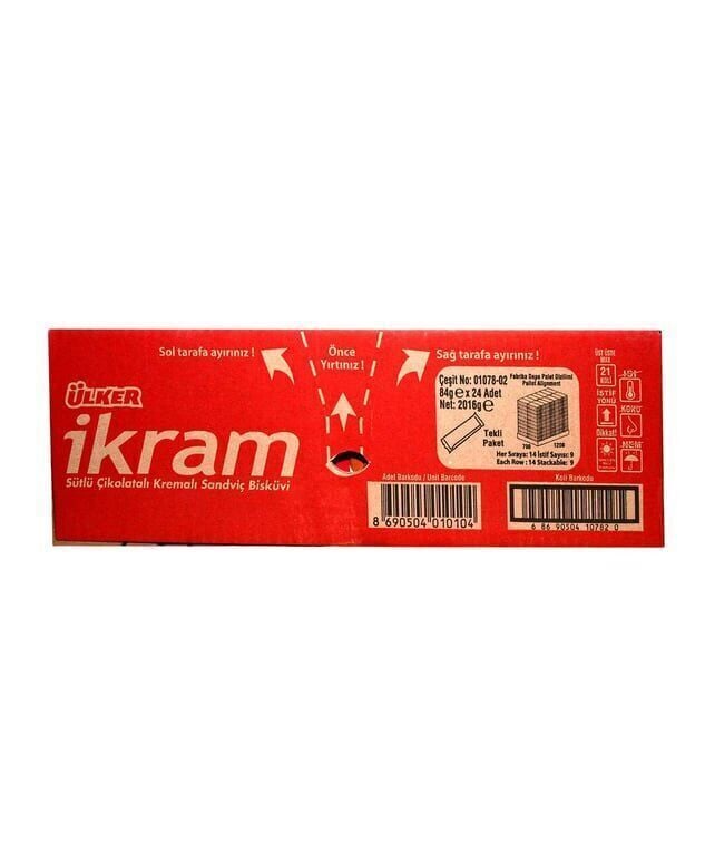 Ülker İkram Bisküvi 84 gr Sütlü Çikolatalı