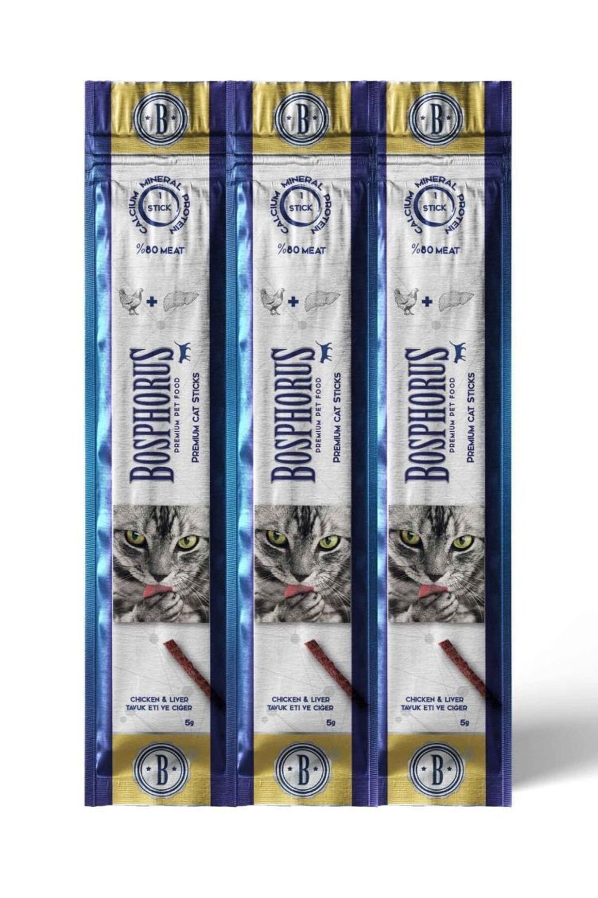 Tavuk Etli Ve Ciğerli Kedi Ödül Stick 3x5 gr