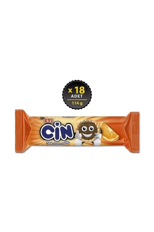 Eti Cin Lokmalik Portakallı Bisküvi 114 g x 18 Adet