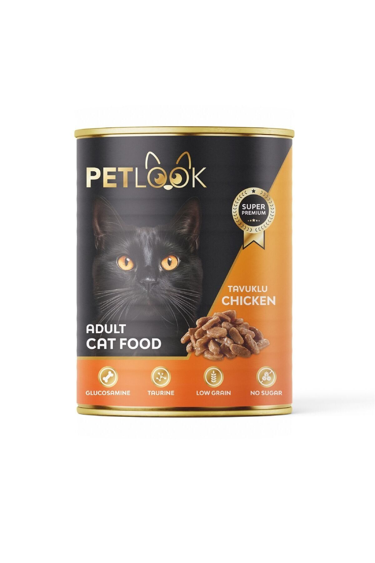 Petlook Konserve Kedi Maması Yetişkin Tavuk Etli, Kıyılmış Etli, Pate 415 gr Yaş Mama Düşük Tahıllı