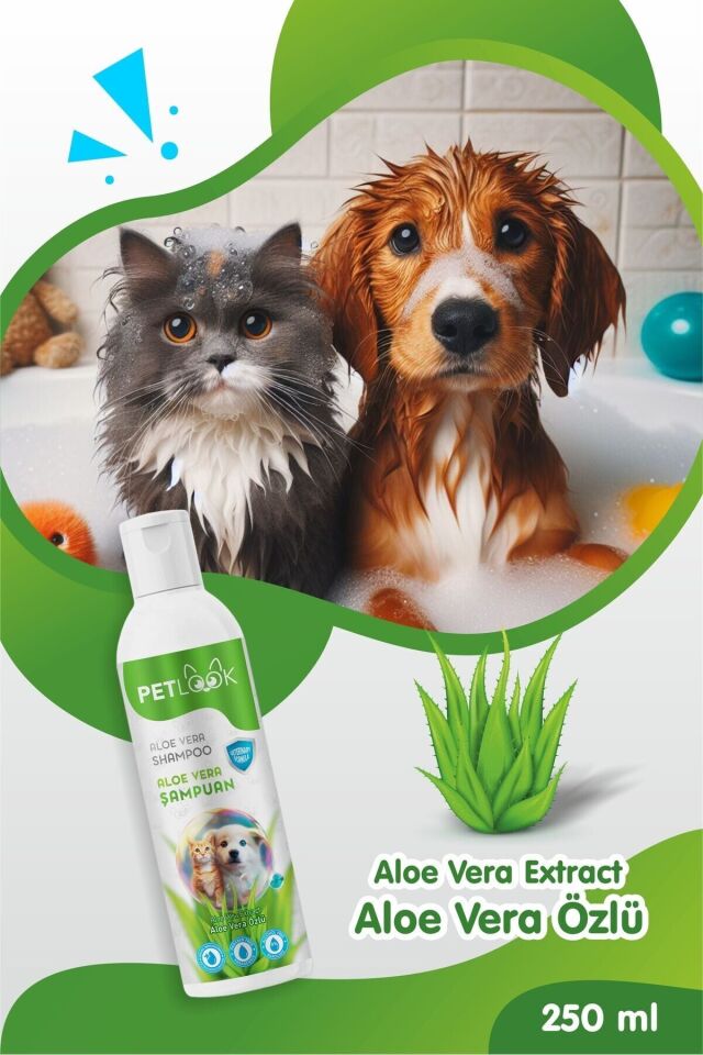 Petlook Köpek Şampuan ve Kedi Şampuan Aloavera Özlü 250 ml