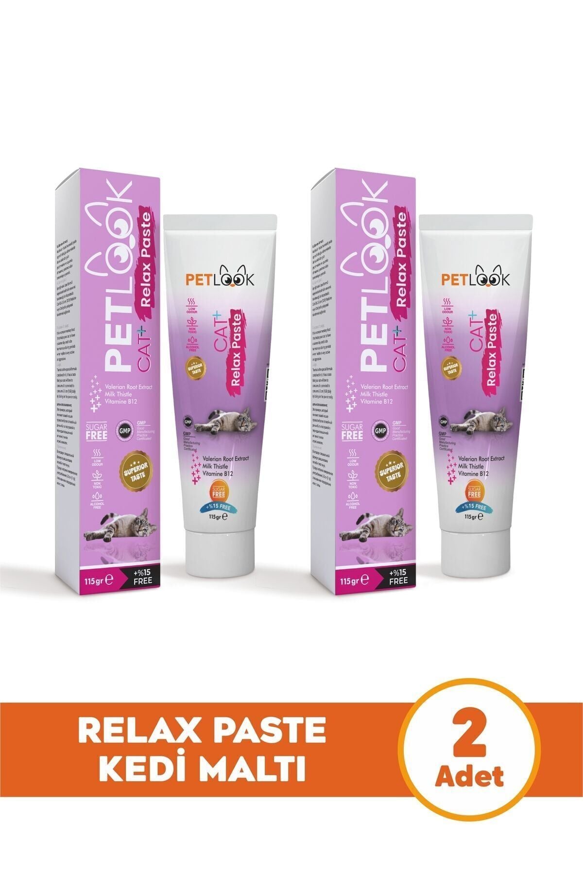 Petlook Sakinleştirici, Stres Azaltıcı ve Rahatlatıcı Relax Kedi Maltı Be calming, Kedi Ödülü 2'li Set