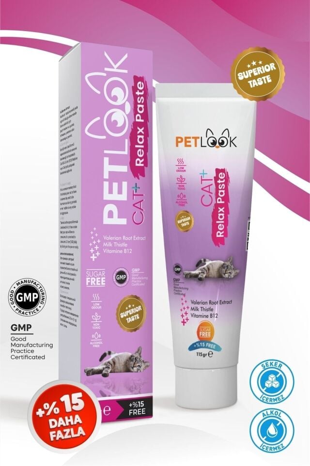 Petlook Sakinleştirici, Stres Azaltıcı ve Rahatlatıcı Relax Kedi Maltı Be calming, Kedi Ödülü 2'li Set