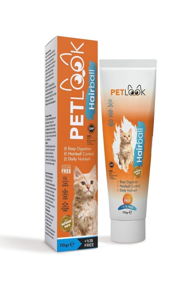 Petlook Kedi Maltı Hairball Tüy Yumağı Önlemeyi Destekleyen Kedi Maltı, Kedi Ödülü, Kedi Vitamini 3'lü Set