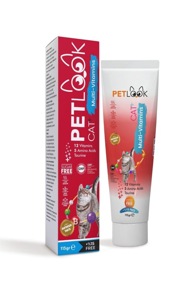 Petlook Multivitamin Kedi Maltı 115 GR, Kedi Malti, Kedi Ödülü ve Kedi Vitamini 3'lü Ekonomik Set