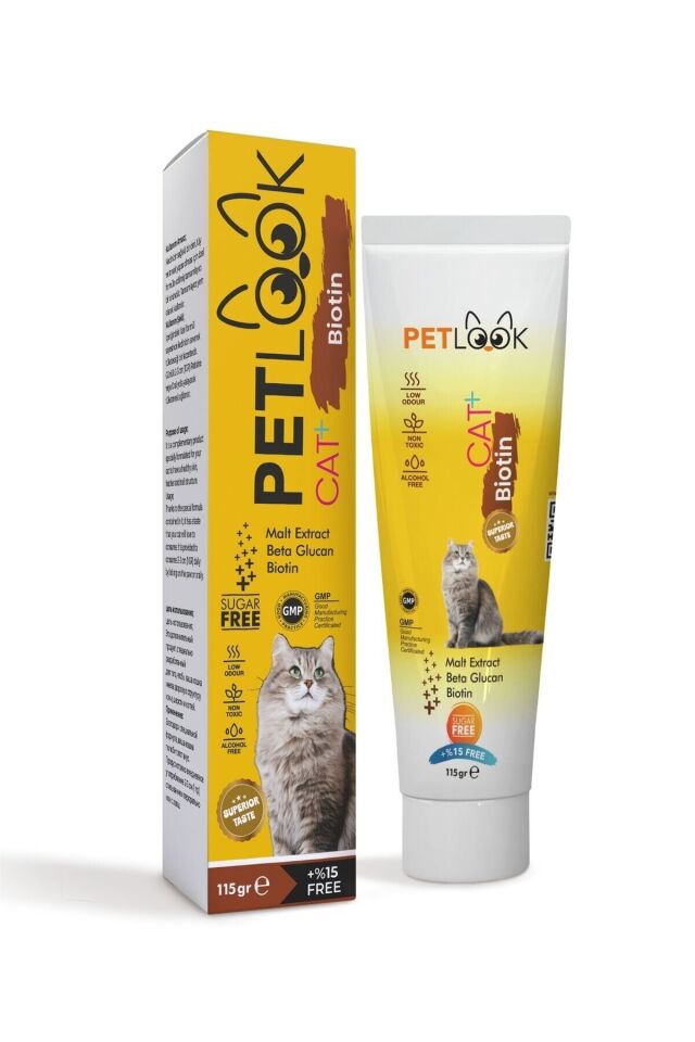 Petlook Kedi Tüy Dökümü Engelleyici Biotin Kedi Maltı, Kedi Vitamini, Kedi Ödülü 2'li Ekonomik Set