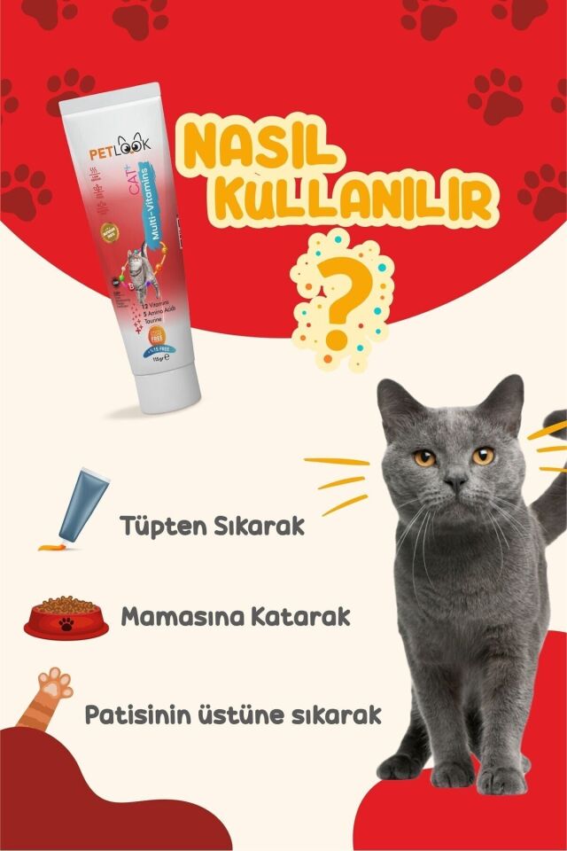 Petlook Multivitamin Kedi Maltı 115 GR, Kedi Malti, Kedi Ödülü ve Kedi Vitamini 2'Li Set
