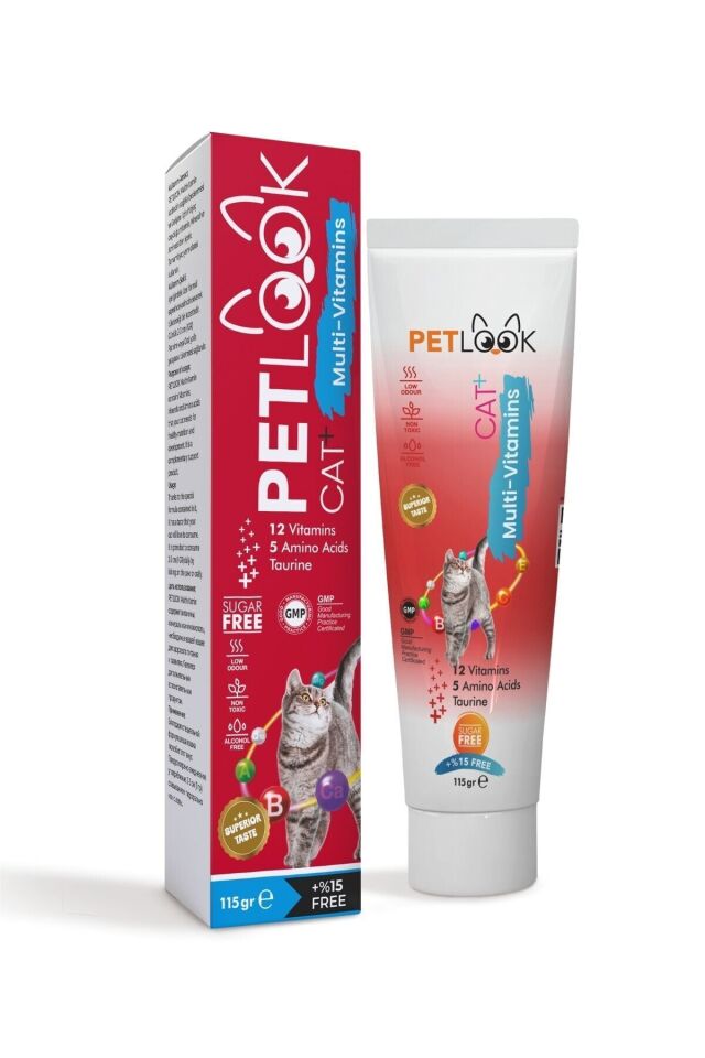 Petlook Multivitamin Kedi Maltı 115 GR, Kedi Malti, Kedi Ödülü ve Kedi Vitamini 2'Li Set