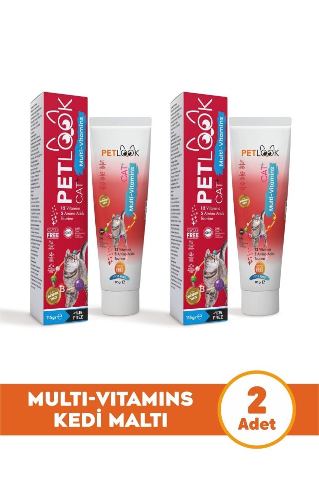 Petlook Multivitamin Kedi Maltı 115 GR, Kedi Malti, Kedi Ödülü ve Kedi Vitamini 2'Li Set