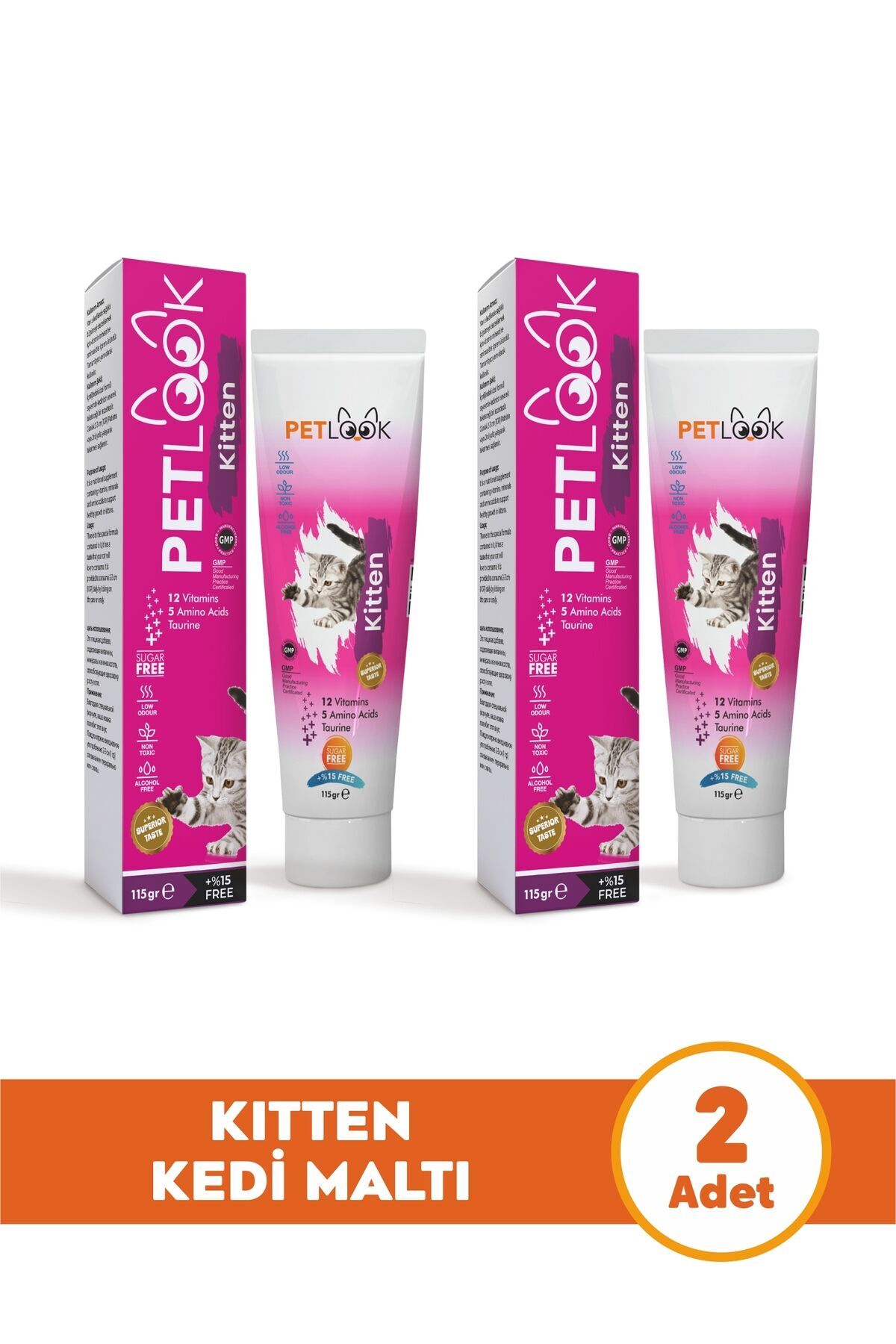 Petlook Yavru Kedi Kitten ve Anne Kedi Maltı Multivitamin 115 GR x 2 Adet