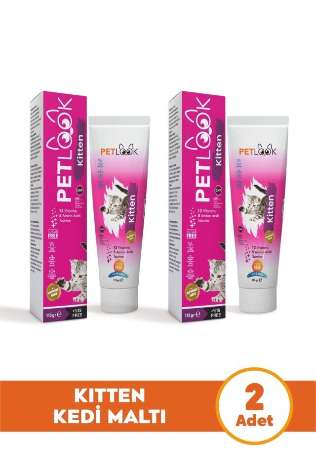 Petlook Yavru Kedi Kitten ve Anne Kedi Maltı Multivitamin 115 GR x 2 Adet